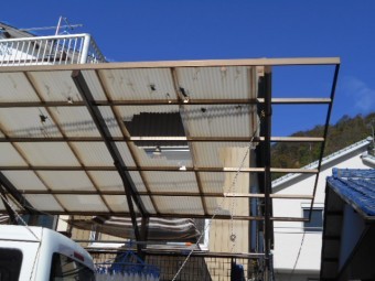 塩ビ波板屋根現場調査