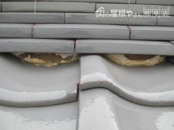 屋根の漆喰工事前