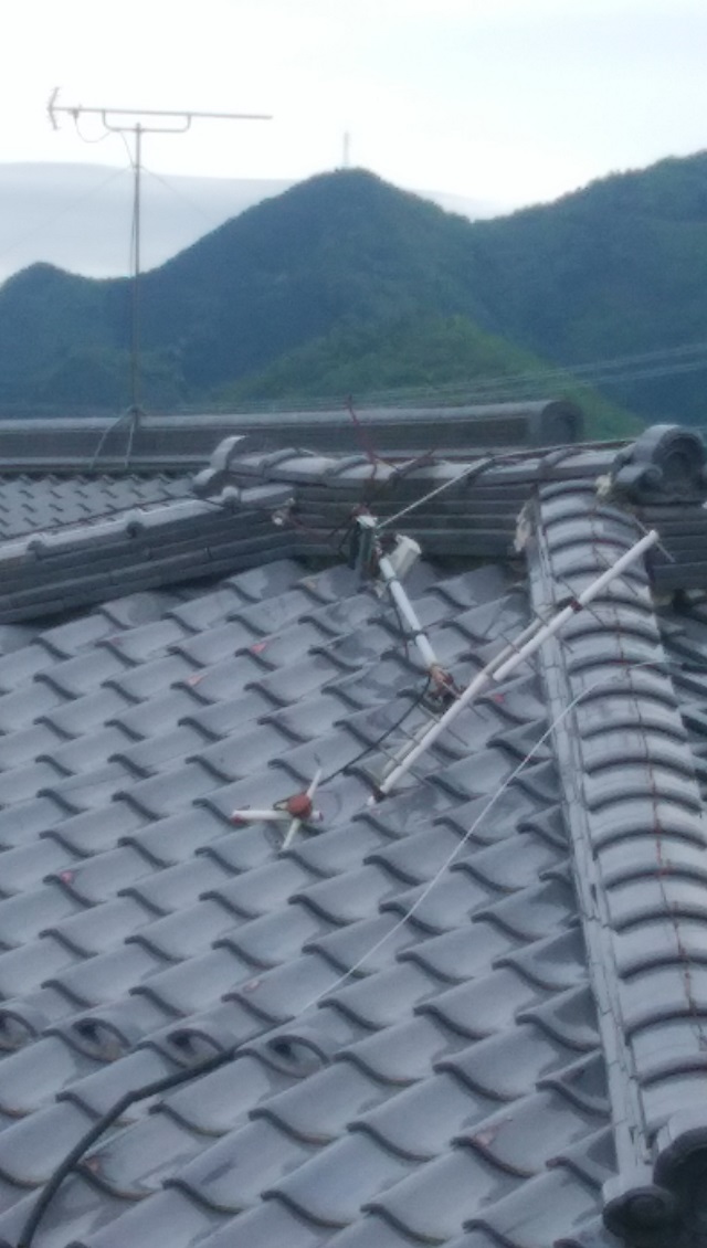 岐阜市 テレビアンテナが倒れ撤去 屋根漆喰剥がれ確認しました 街の屋根やさん岐阜店