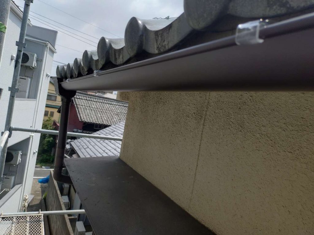集水器接続後の樋