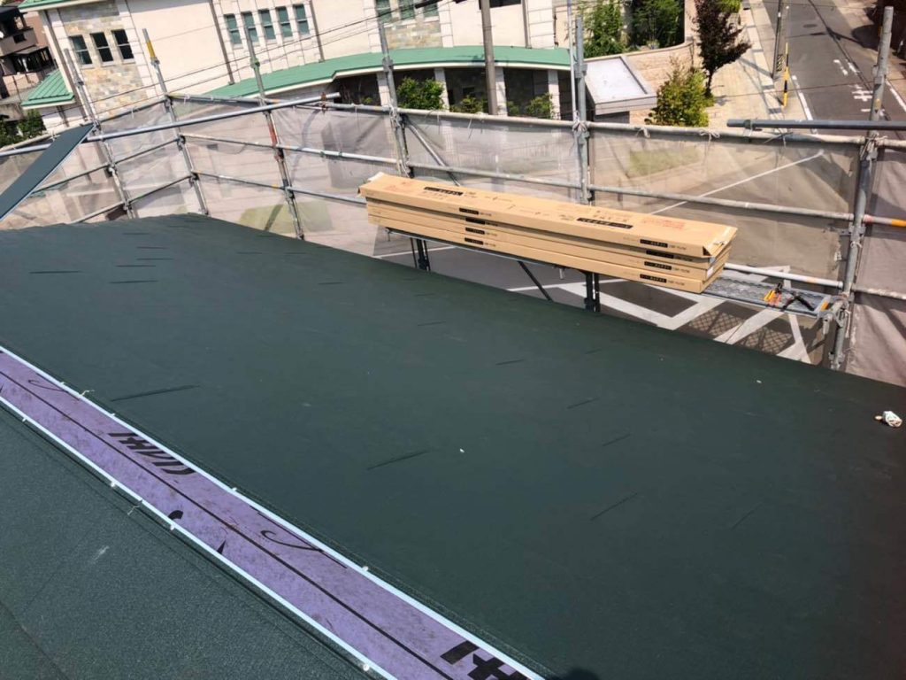 広い面の本体施工後
