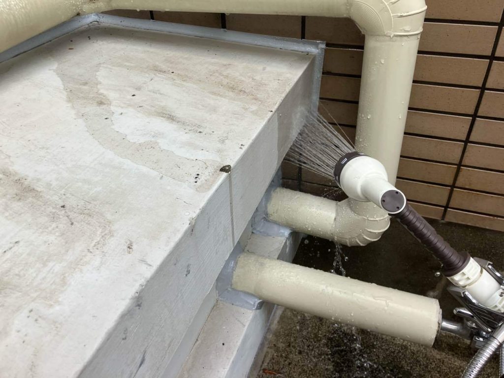 施工後の散水確認