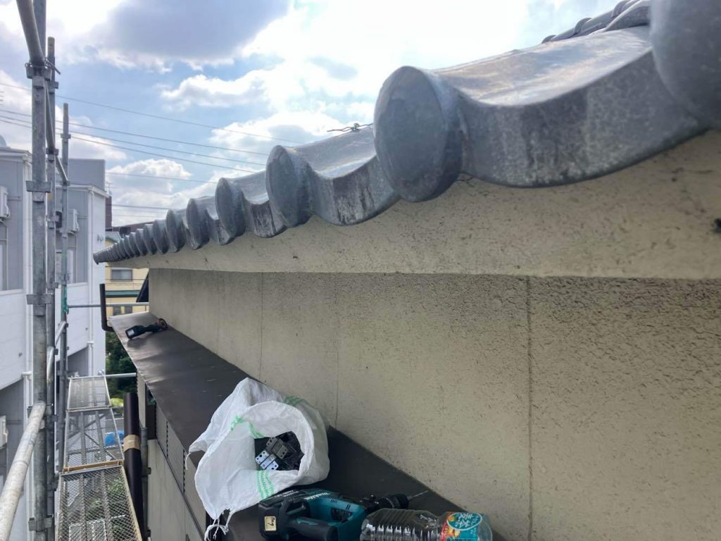 軒先の施工準備