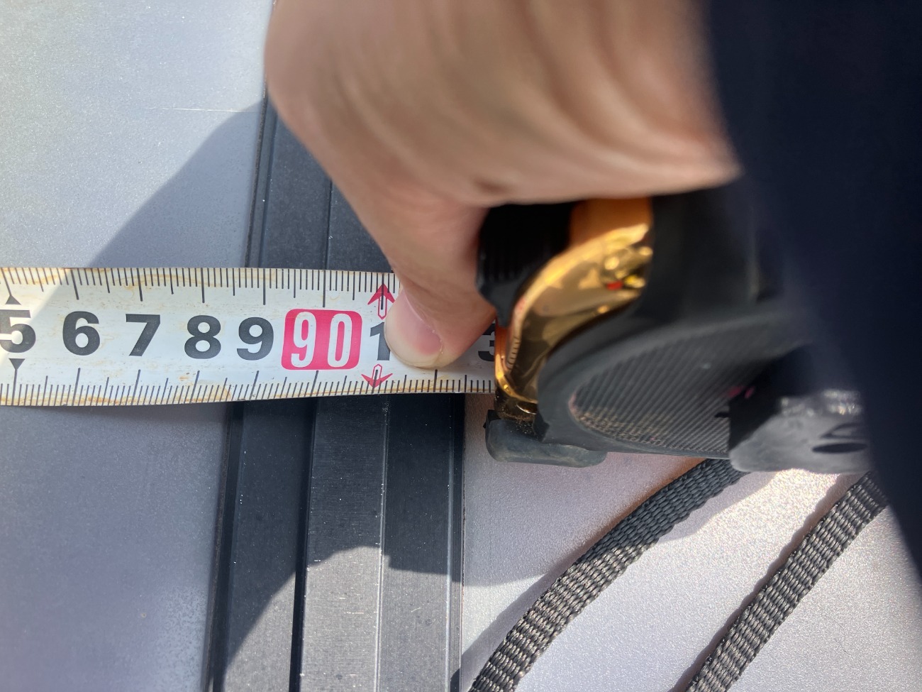 パネル押さえ（フレーム）まわりの寸法確認