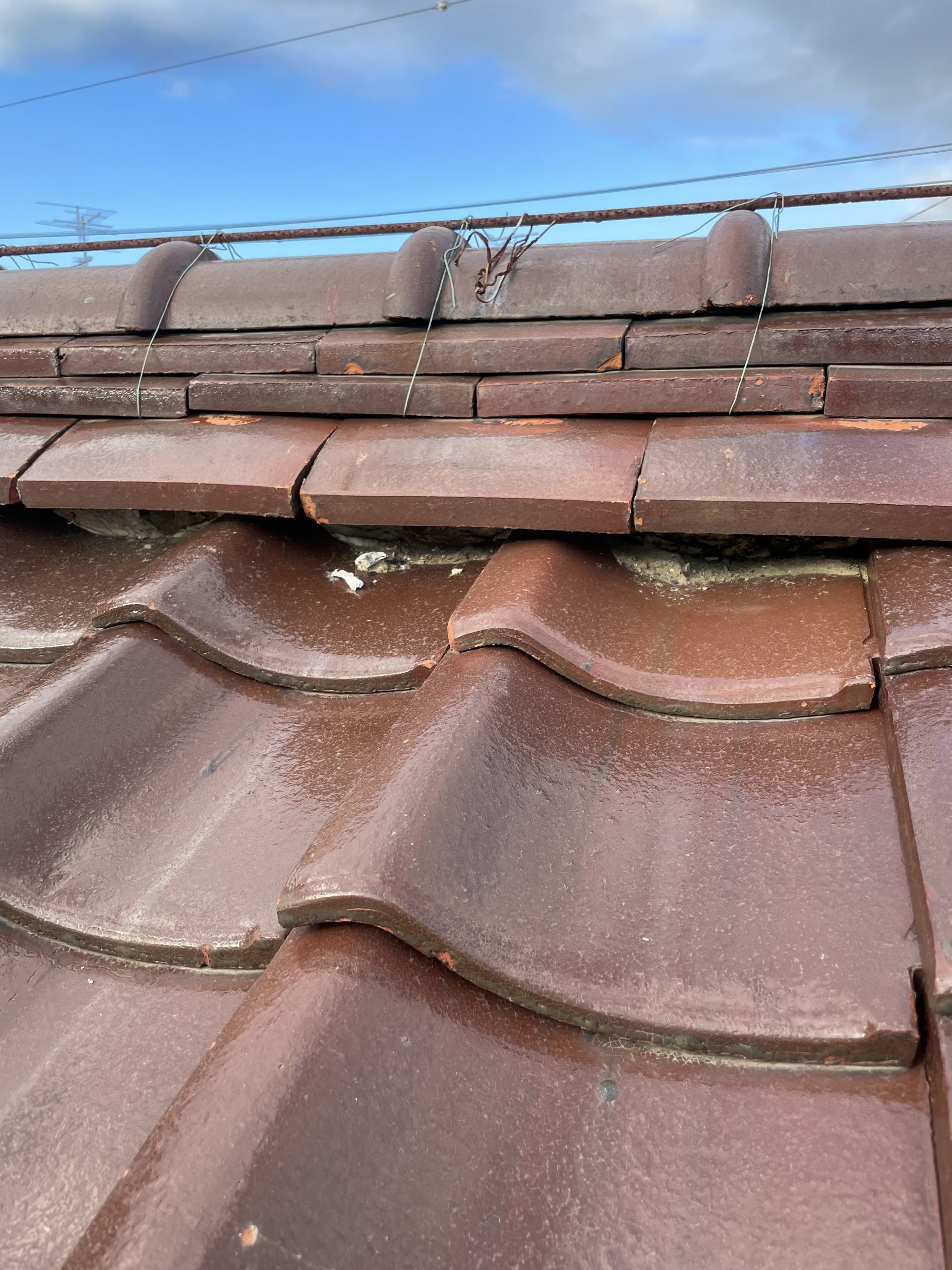 岐阜市　屋根調査依頼がありました、三日月漆喰が取れているから一度見に来てほしいと・・・