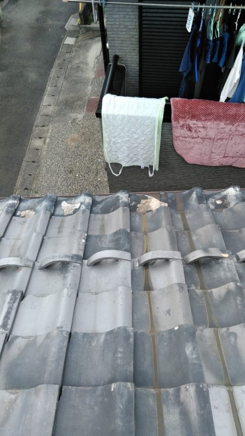岐阜市でいぶし瓦の屋根調査をしてきました