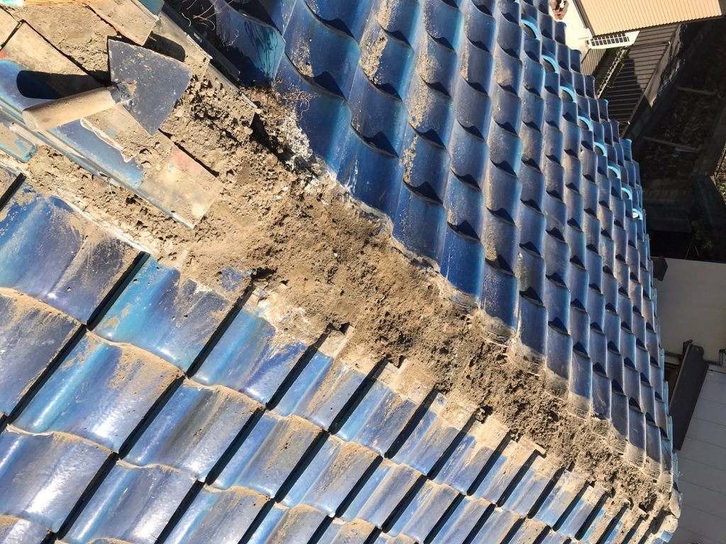 棟解体後の屋根面