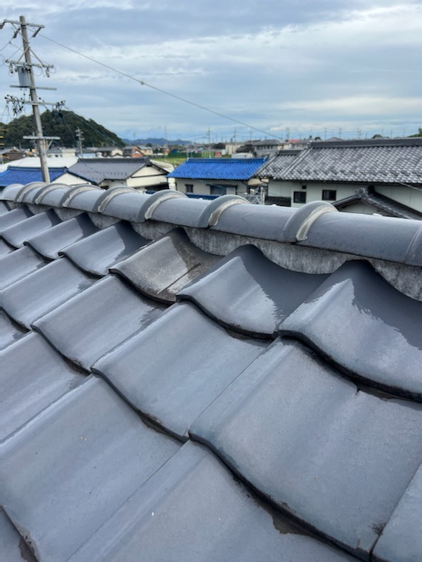 岐阜市にて日本瓦屋根の漆喰が剥がれているので早めのメンテナンスが必要でした